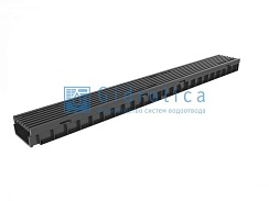 Комплект Gidrolica Light: лоток водоотводный ЛВ -10.11,5.5,5 - пластиковый с решеткой РВ- 10.11.50 пластиковой ячеистой, кл. А15