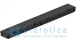 Комплект Gidrolica Light: лоток водоотводный ЛВ -10.11,5.5,5 - пластиковый с решеткой РВ- 10.11.50 пластиковой ячеистой, кл. B125