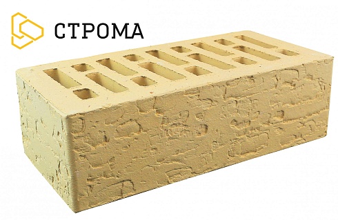Кирпич керамический лицевой Строма "Слоновая кость" Кора дуба 1,4НФ/УС