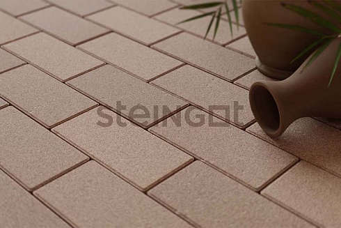 Тротуарная плитка Steingot Брусчатка "Бежевая" (верхний прокрас, минифаска) 60мм