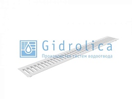 Решетка водоприемная Gidrolica Standart РВ-10.13,6.100 - штампованная стальная оцинкованная с отверстиями для крепления, кл. А15